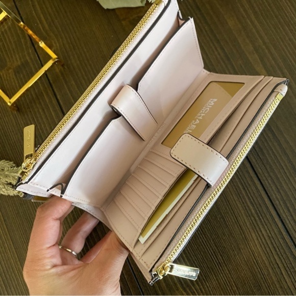 New Michael Kors large jet set double zipper wallet wristlet - Picture 9 of 13